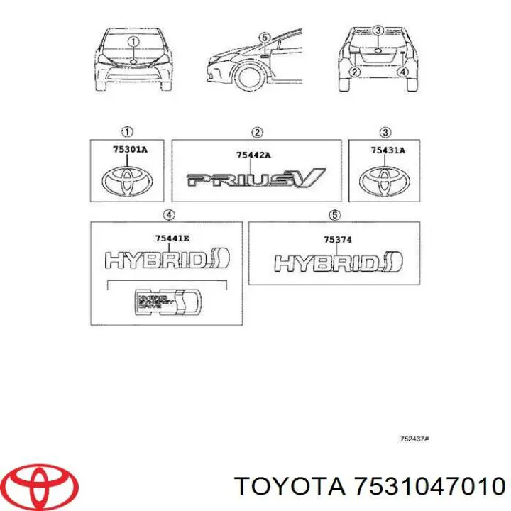 Icono del capó para Toyota Prius (ZVW30)