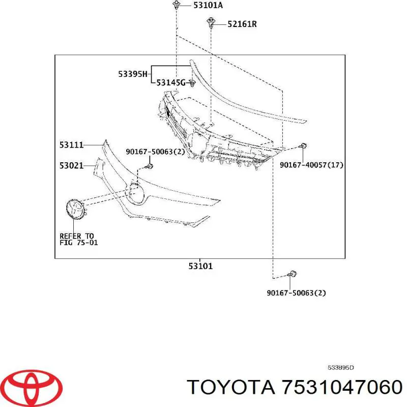 7531047060 Toyota logotipo del radiador i