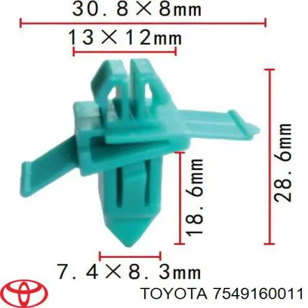 7549160010 Toyota clips de fijación de moldura de parabrisas