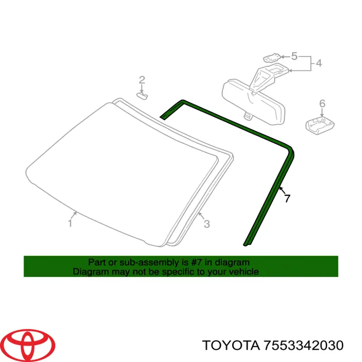 Junta, parabrisas para Toyota RAV4 (XA)