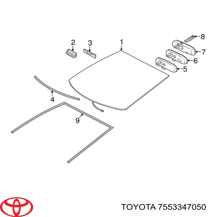 Moldura de parabrisas Toyota 7553347050 precio, desde 35,80 EUR