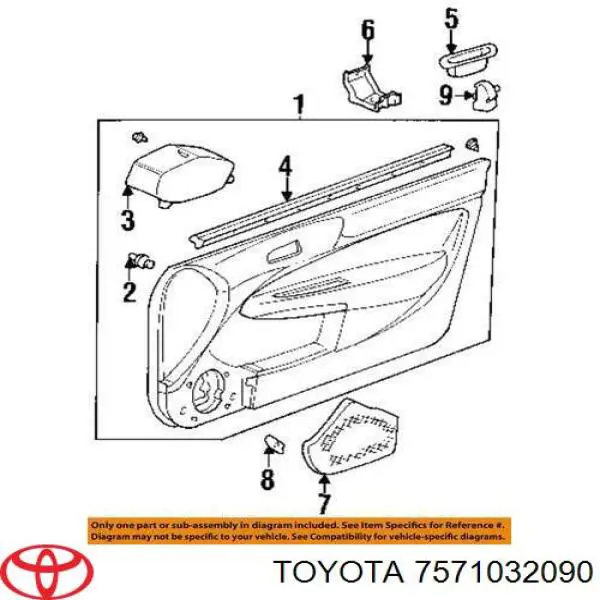 Moldura Para Bajar El Vidrio De La Puerta Delantera Derecha para Toyota Camry (V1)