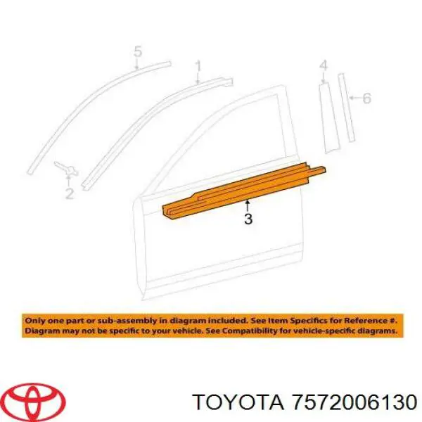 Moldura De Cristal De La Ventana De La Puerta Delantera Izquierda para Toyota Camry (V50)