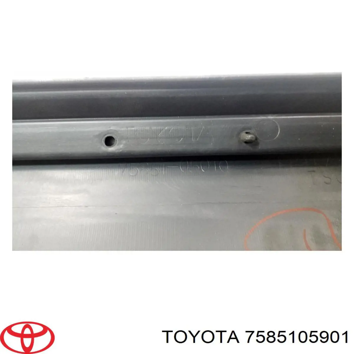 7585105901 Toyota listón de acceso exterior derecho