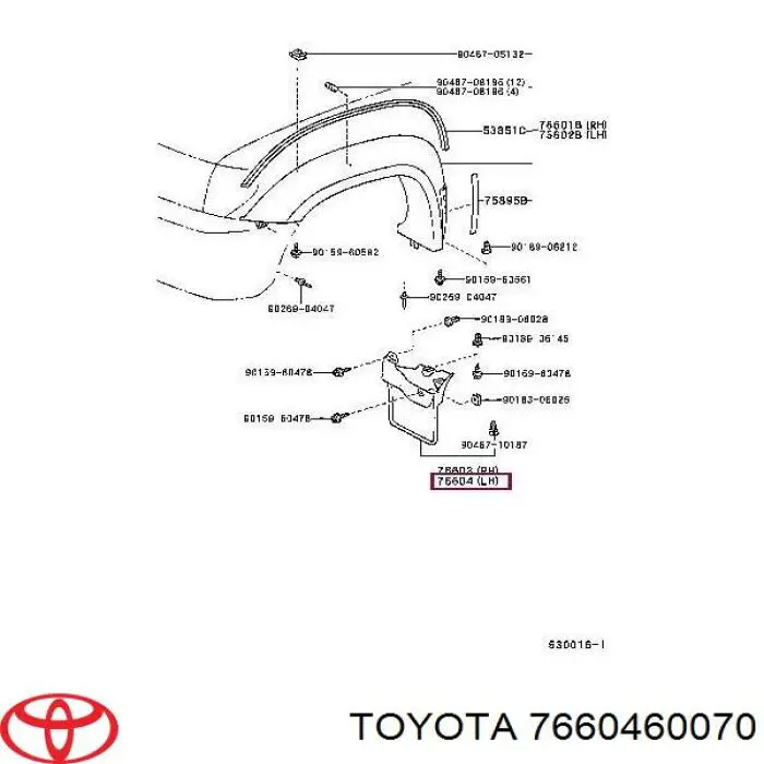 Faldillas delantera izquierda para Toyota Land Cruiser (J9)