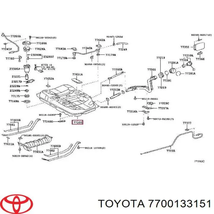 Tanque de combustible para Toyota Camry (V50)