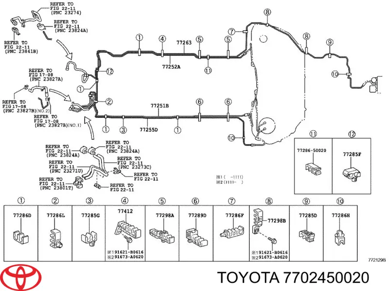 7702450020 Toyota filtro combustible
