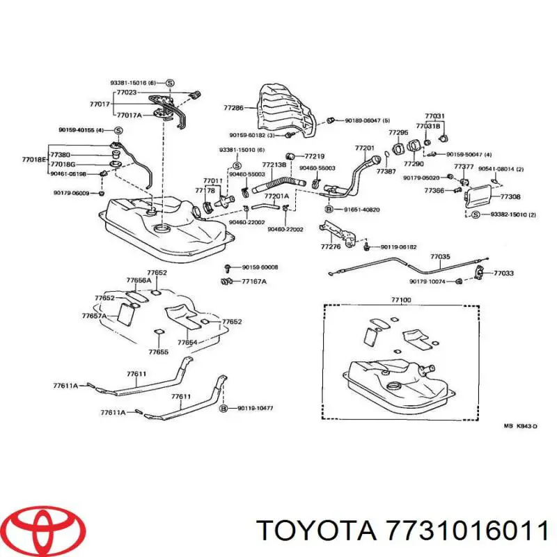 Tapa (tapón) del depósito de combustible para Toyota Corolla (E9)