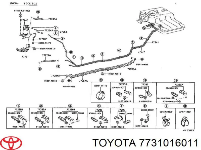 Comprar 7731016011 Toyota Tapa de depósito de combustible