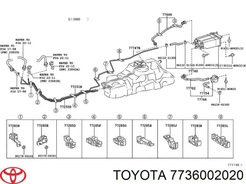 Resorte de tapa, depósito de combustible para Toyota Camry (V70)