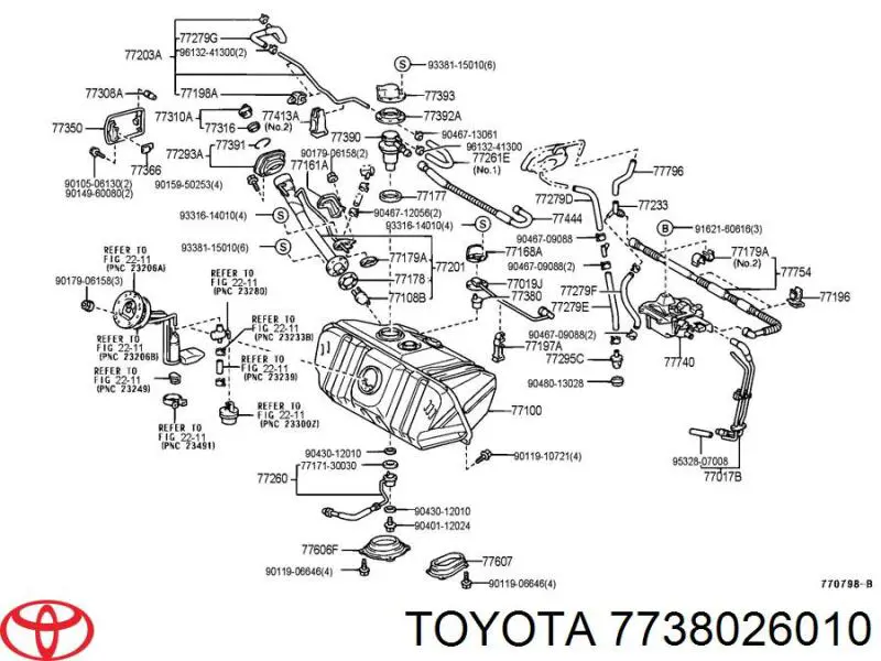  Toyota 7738026010 precio, desde 21,72 EUR