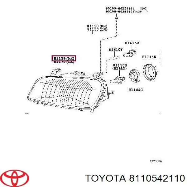 8111042110 Toyota Luz derecha