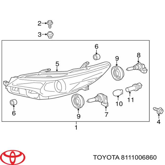 Comprar 8111006860 Toyota Faro derecho