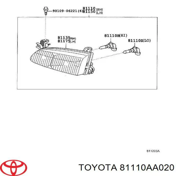 Comprar 81110AA020 Toyota Faro derecho