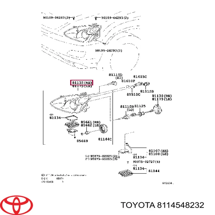 8114548231 Toyota faro derecho