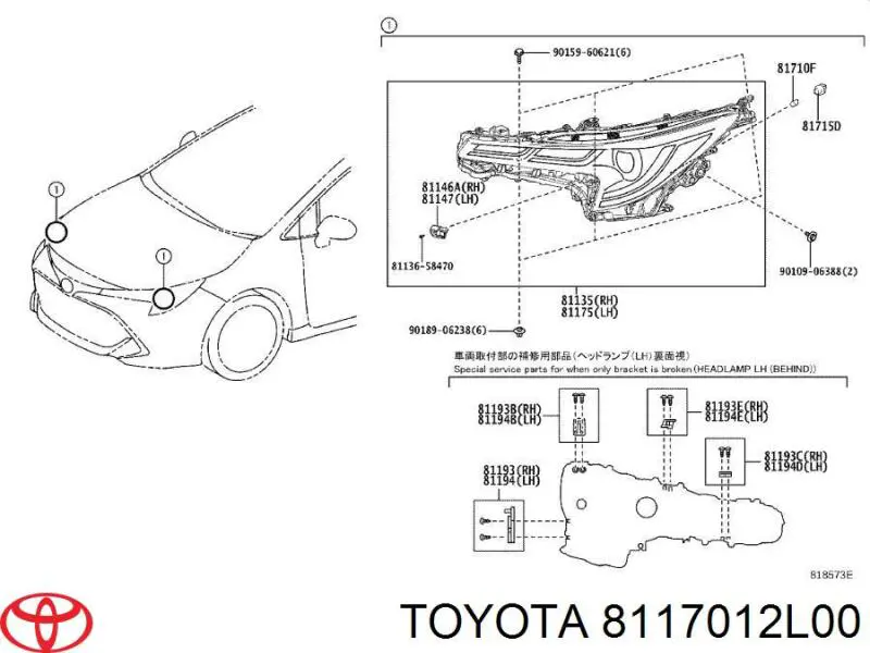 201669000 TYC faro izquierdo