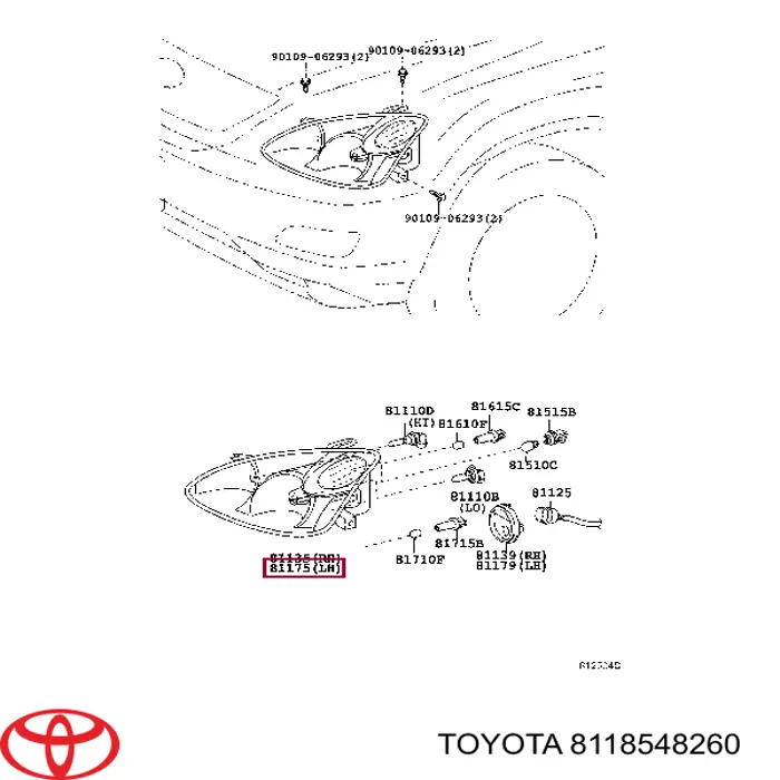 8118548260 Toyota faro izquierdo