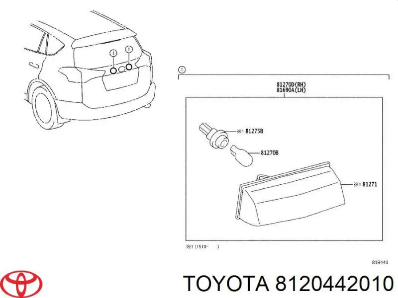 Luz de matrícula para Toyota RAV4 (A4)