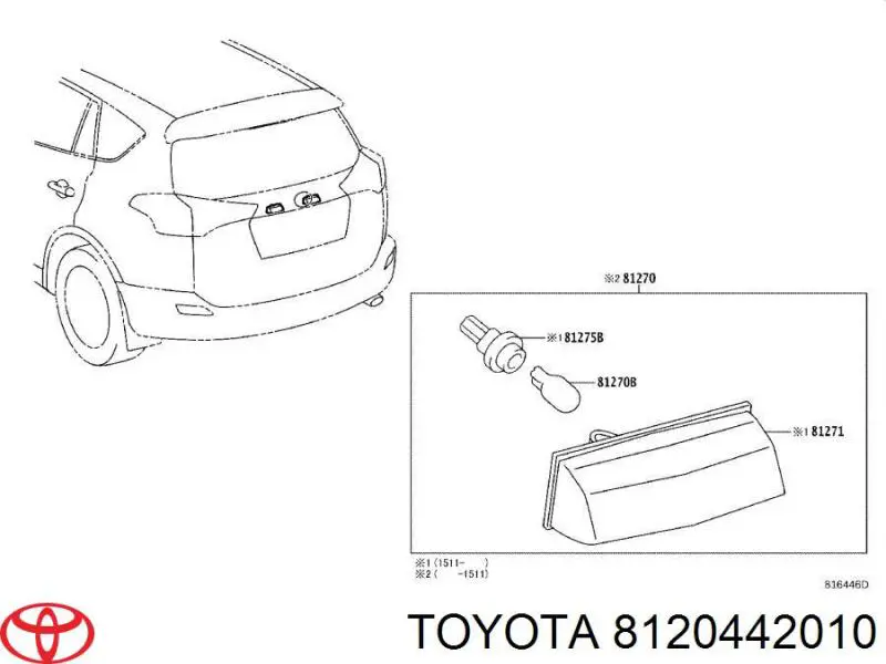 Lampara de matricula Toyota RAV4 IV SUV (A4) (2012 - 2019) precio, desde 44,15 EUR