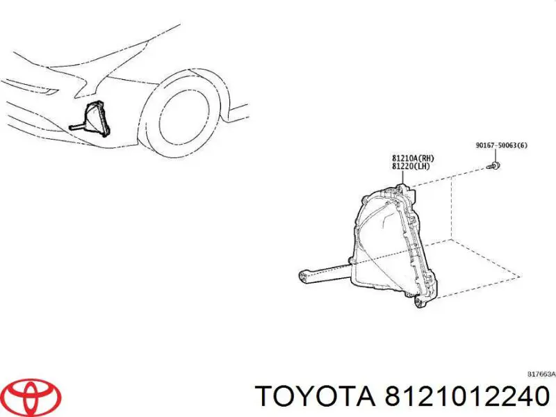 Faro antiniebla derecho Toyota 8121012240 precio, desde 97,28 EUR