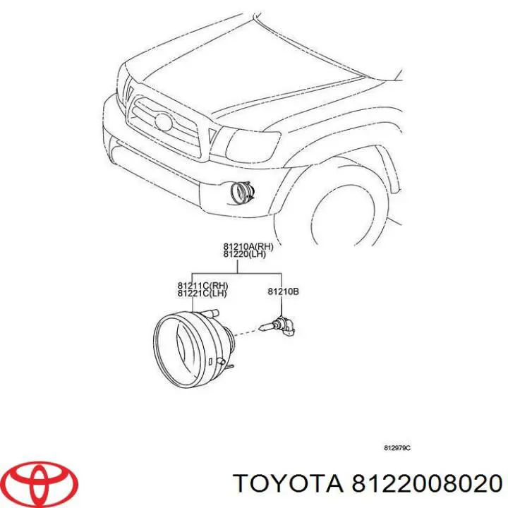 Luz antiniebla izquierda para Toyota Avalon (GSX30)