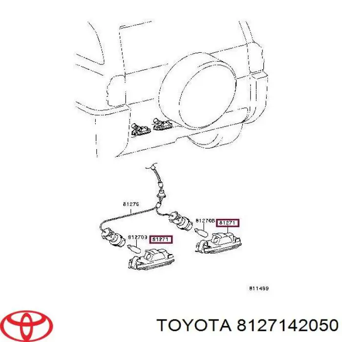 Carcasa de luz de matrícula Toyota 8127142050 precio, desde 12,86 EUR