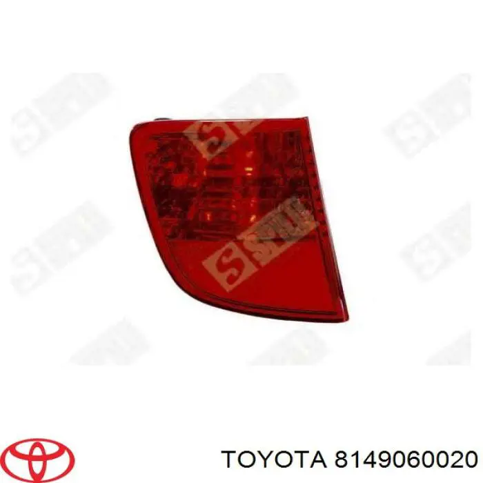 Reflector, paragolpes trasero, izquierdo Toyota Land Cruiser (J200)