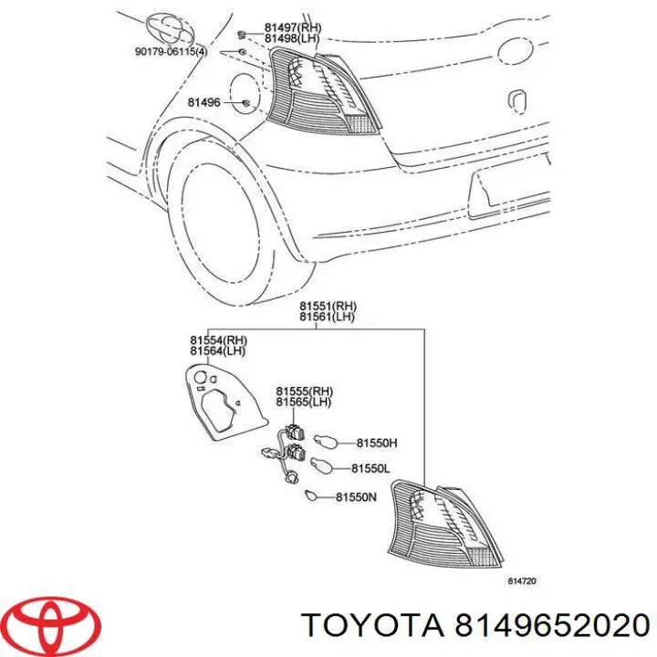 Comprar 8149652020 Toyota Clip de sujeción de luz trasera
