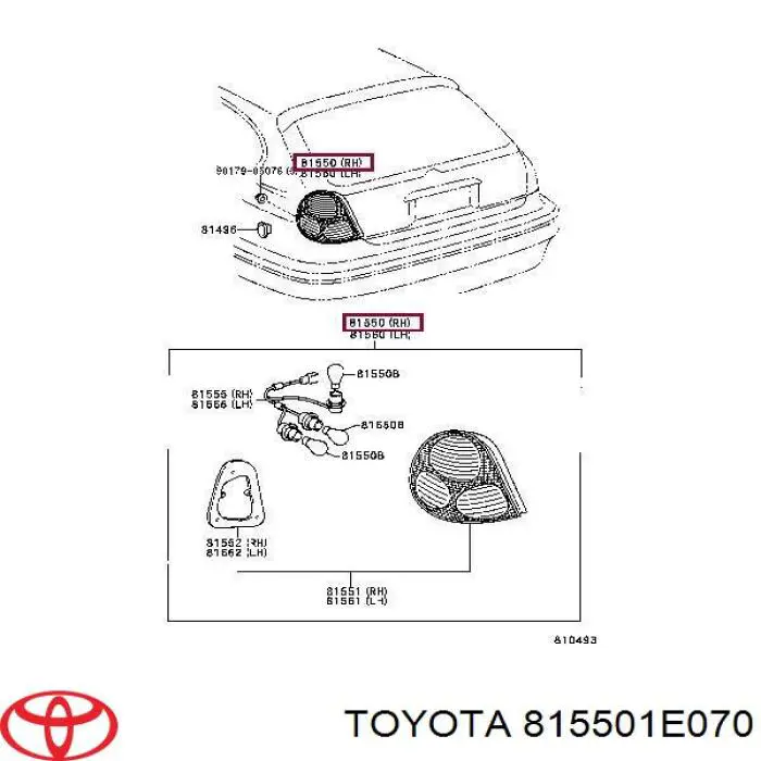 8155002110 Toyota piloto posterior derecho