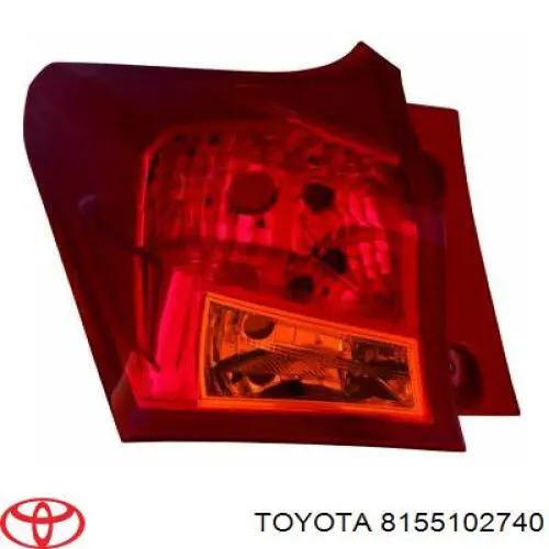 8155102740 Toyota Piloto trasero exterior derecho