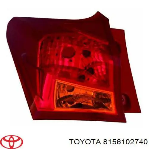 8156102740 Toyota Piloto trasero exterior izquierdo