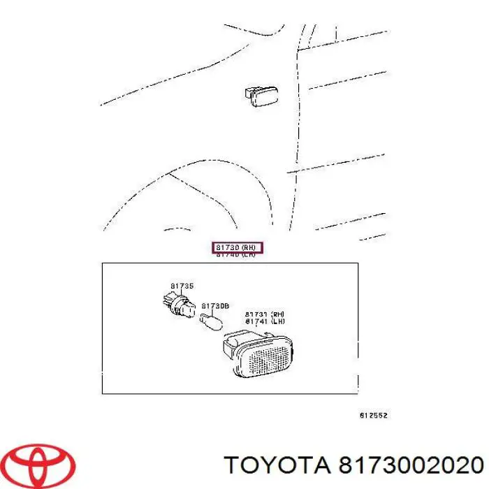 8173002022 Toyota luz intermitente guardabarros