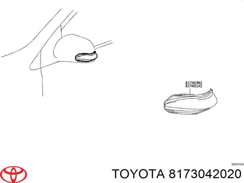 Luz intermitente de retrovisor exterior derecho para Toyota RAV4 (A4)