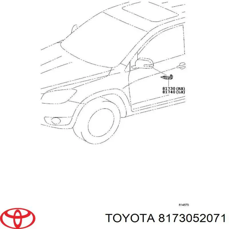 8173052071 Toyota luz intermitente de retrovisor exterior derecho