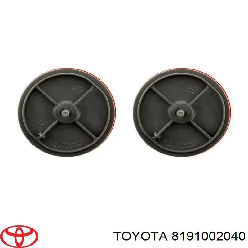 8191002040 Toyota reflector, parachoques trasero