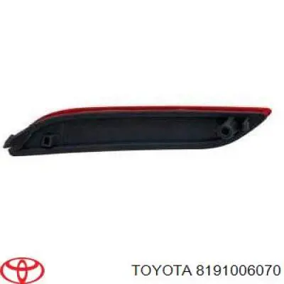 8191006070 Toyota reflector, parachoques trasero, derecho