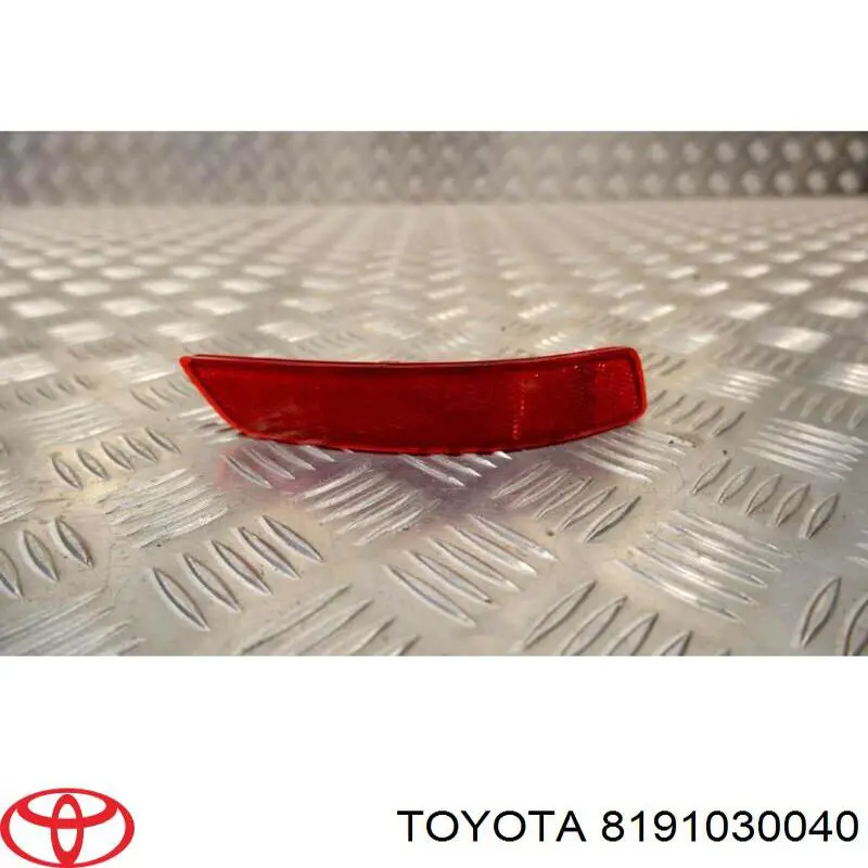 8191030040 Toyota reflector, parachoques trasero, derecho