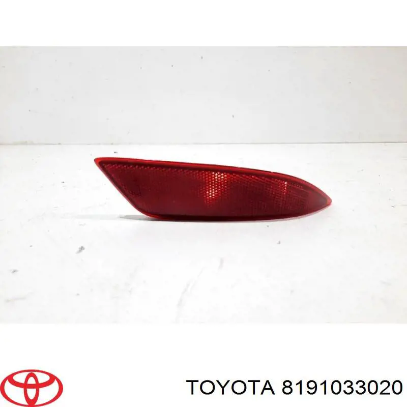 8191033020 Toyota reflector, parachoques trasero, derecho