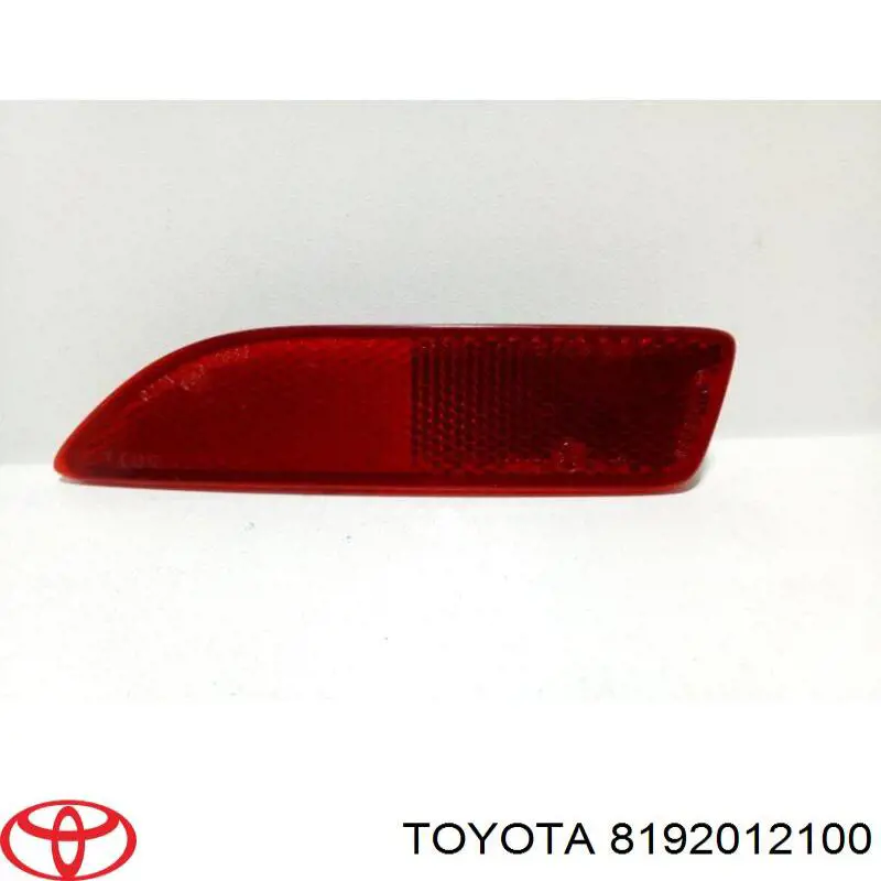 8192012100 Toyota reflector, parachoques trasero, izquierdo
