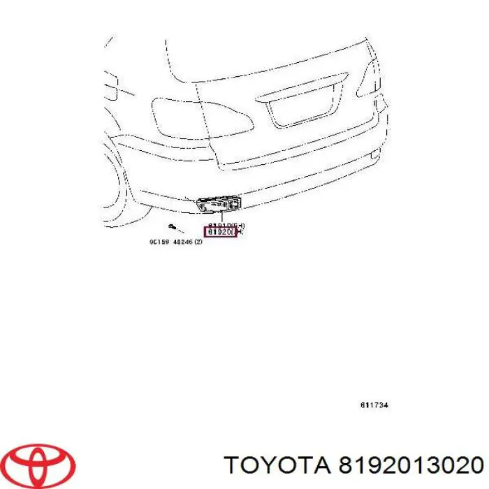 Reflector, trasero, izquierdo para Toyota Avensis (LCM)