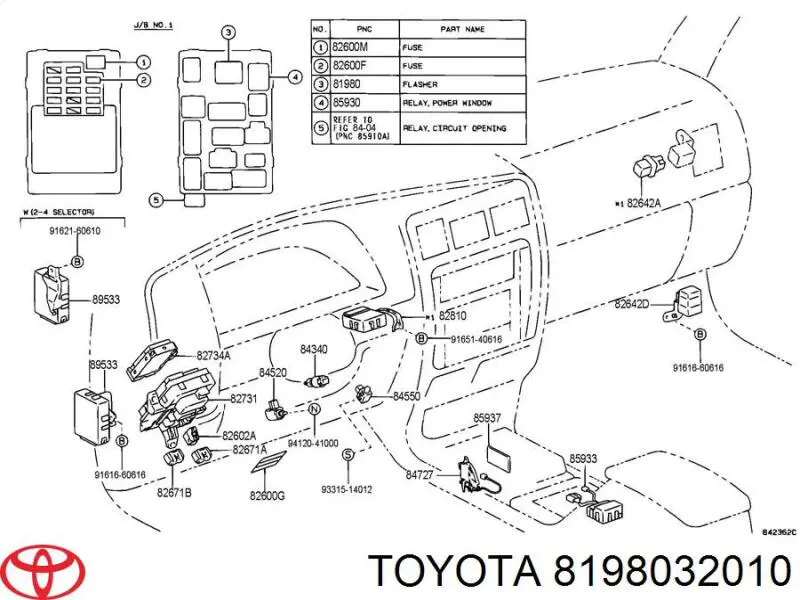 8198032010 Toyota relé, piloto intermitente
