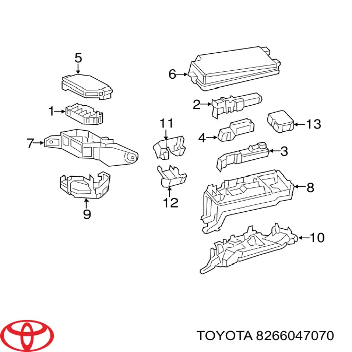 8266047070 Toyota Caja de relés y fusibles