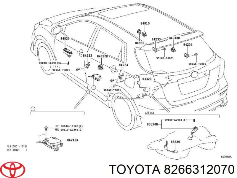 8266312070 Toyota Carcasa de la caja de fusibles