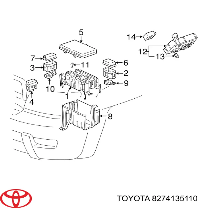 Bloque de relés Toyota 8274135110 precio, desde 108,08 EUR