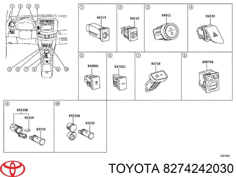  Toyota 8274242030 precio, desde 123,42 EUR