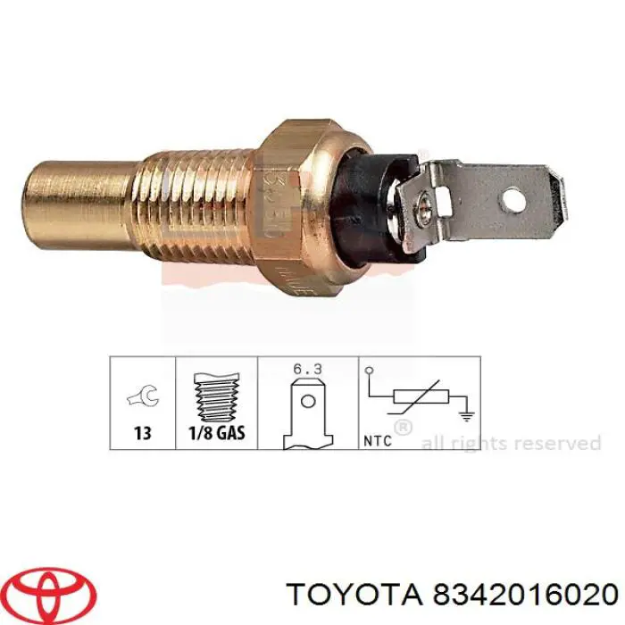 8342016020 Toyota sensor de temperatura del refrigerante