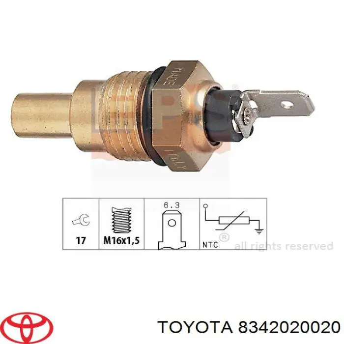8342020020 Toyota sensor de temperatura del refrigerante