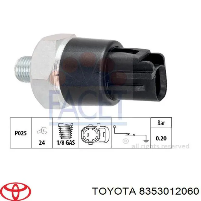8353012060 Toyota sensor de presión de aceite