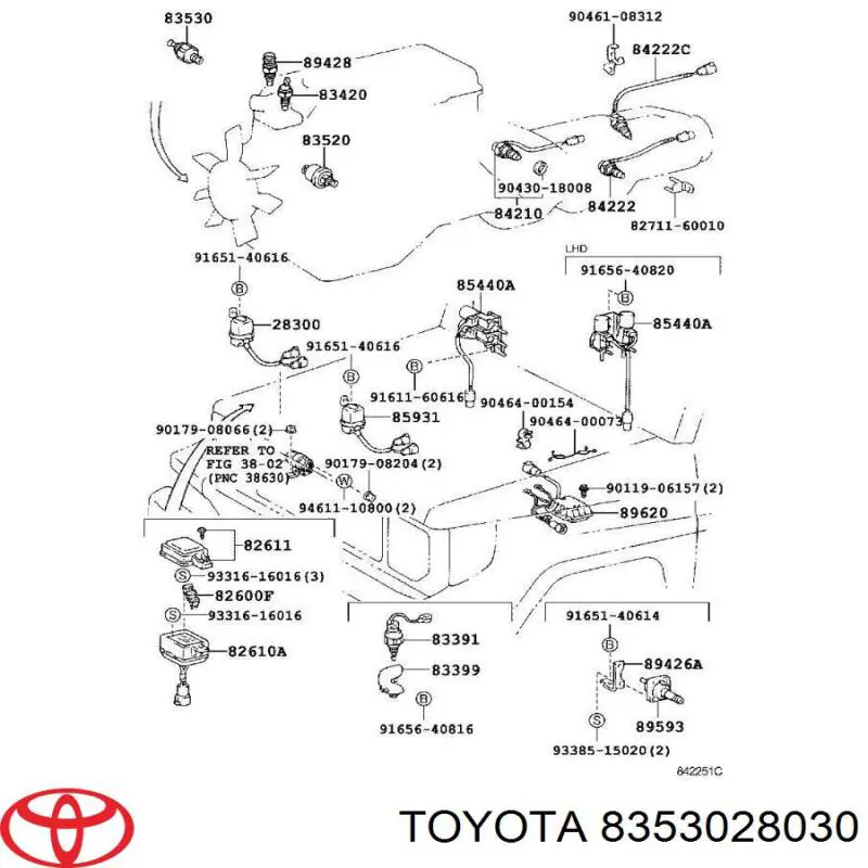 Sensor de presión de aceite 8353028030 Toyota
