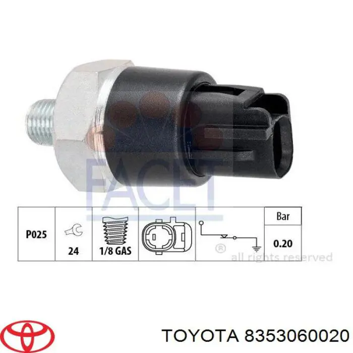 8353060020 Toyota sensor de presión de aceite